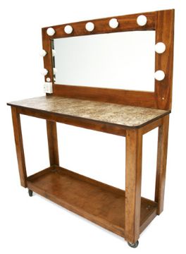Show details for Makeup Table - Varnish Wood Double Wide Picture of Makeup Table - Varnish Wood Double Wide