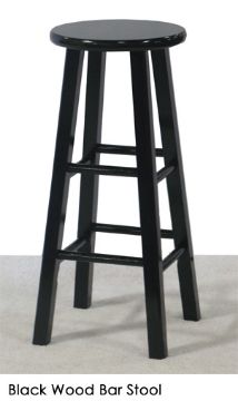 Show details for Chair - Bar Stool Black Wood Picture of Chair - Bar Stool Black Wood