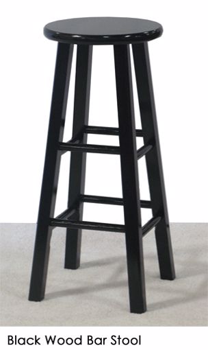 Picture of Chair - Bar Stool Black Wood