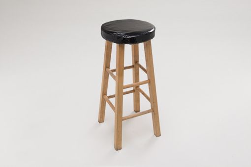 Picture of Chair - Bar Stool Natural W/Black Padded Seat