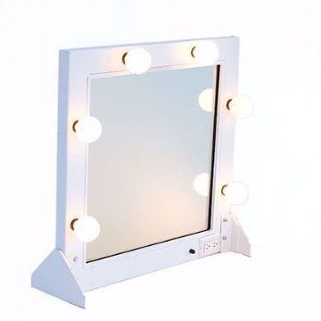 Show details for Makeup Mirror - WHITE Metal Tabletop Picture of Makeup Mirror - WHITE Metal Tabletop