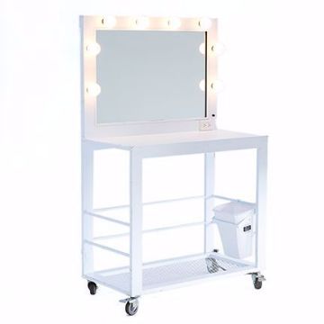 Show details for Makeup Table - WHITE Deluxe Metal Picture of Makeup Table - WHITE Deluxe Metal