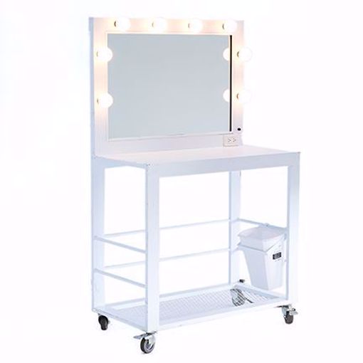Picture of Makeup Table - White Deluxe Metal