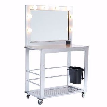 Show details for Makeup Table - Silver Deluxe Metal Picture of Makeup Table - Silver Deluxe Metal
