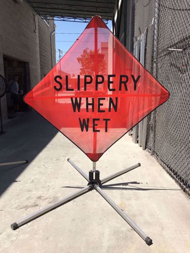 Picture of Road Sign - Slippery When Wet