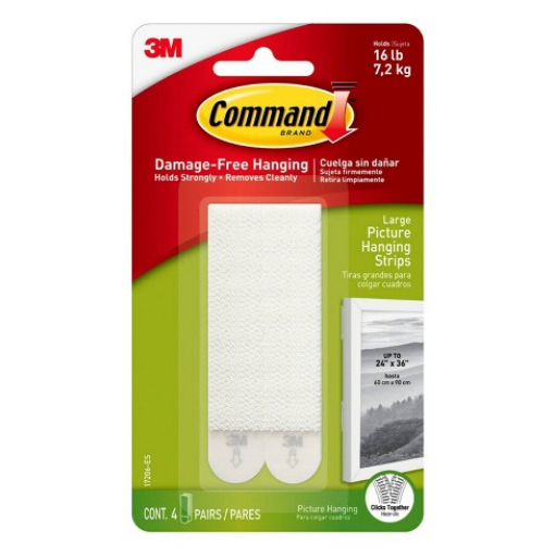 Picture of Command Hooks 16lb  -4 White  LG Refill Strips