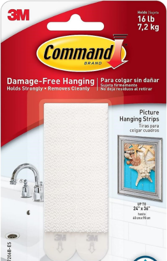 Picture of Command Hooks 16lb -12  -White/BK  LG Refill Strips