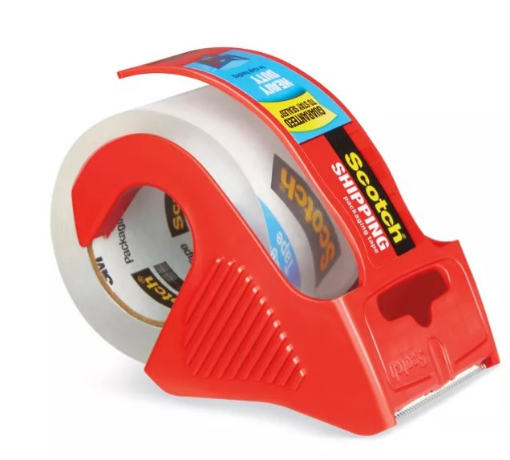 Picture of 2” Clear Packing Tape  -  Small Red Dispenser