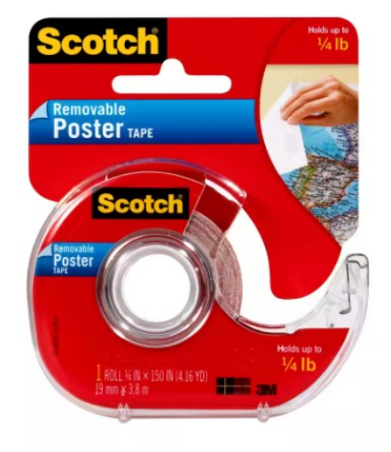 Picture of Scotch Tape - Red Removable Poster Tape