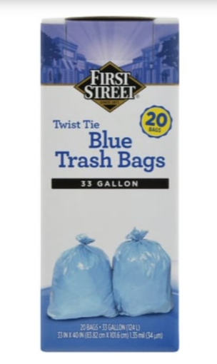 Picture of Trash Bag - Blue Bags 33 Gall - 20 CT