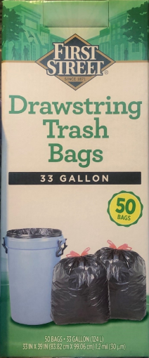 Picture of Trash Bag - Drawstring 33 Gall - 50 CT