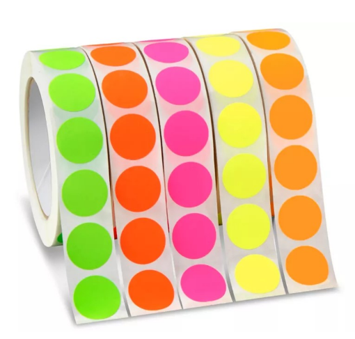 Picture of Round Dot Stickers 3/4 Inch In Box