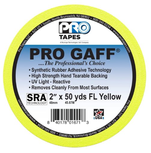 Picture of 2" Fluor Yellow Gaffers Tape